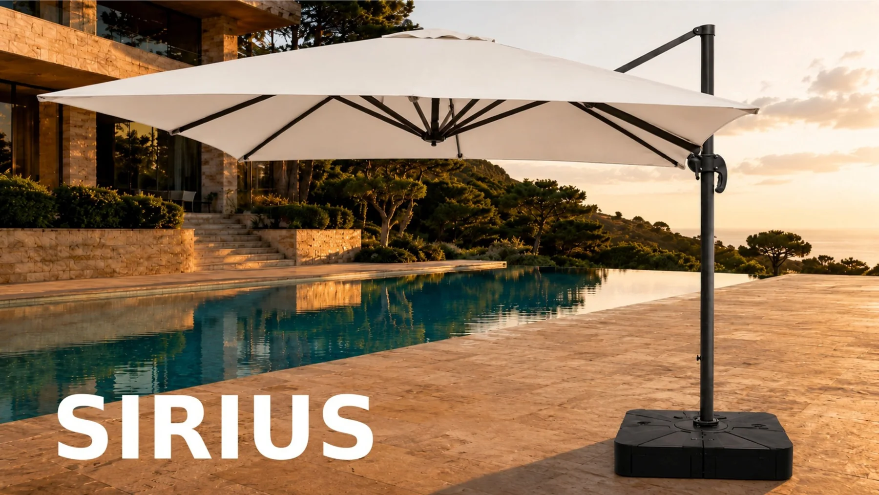 Ombrelone Nuvra Sirius em ambiente real